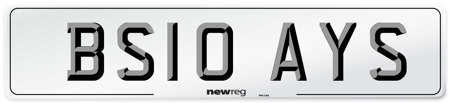 BS10 AYS Number Plate from New Reg
